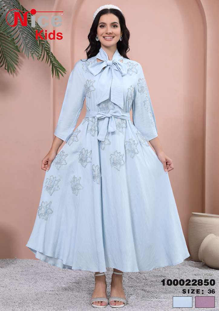 Vera Elegant Bow-Tie Floral Embroidered Midi Dress