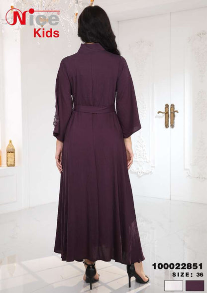 Vera Elegant Embroidered Waist-Tie Midi Dress