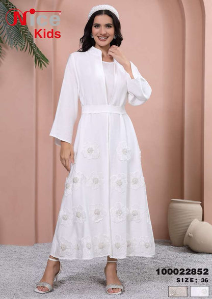Vera Floral Embroidered Layered Dress Set