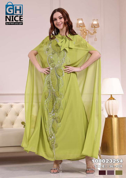 VERA Embellished Cape Maxi Dress