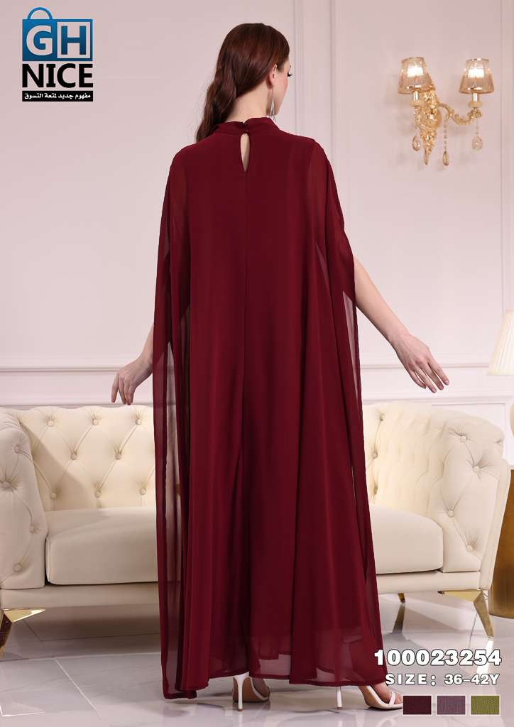VERA Embellished Cape Maxi Dress