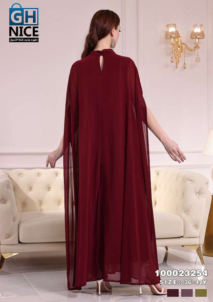 VERA Embellished Cape Maxi Dress