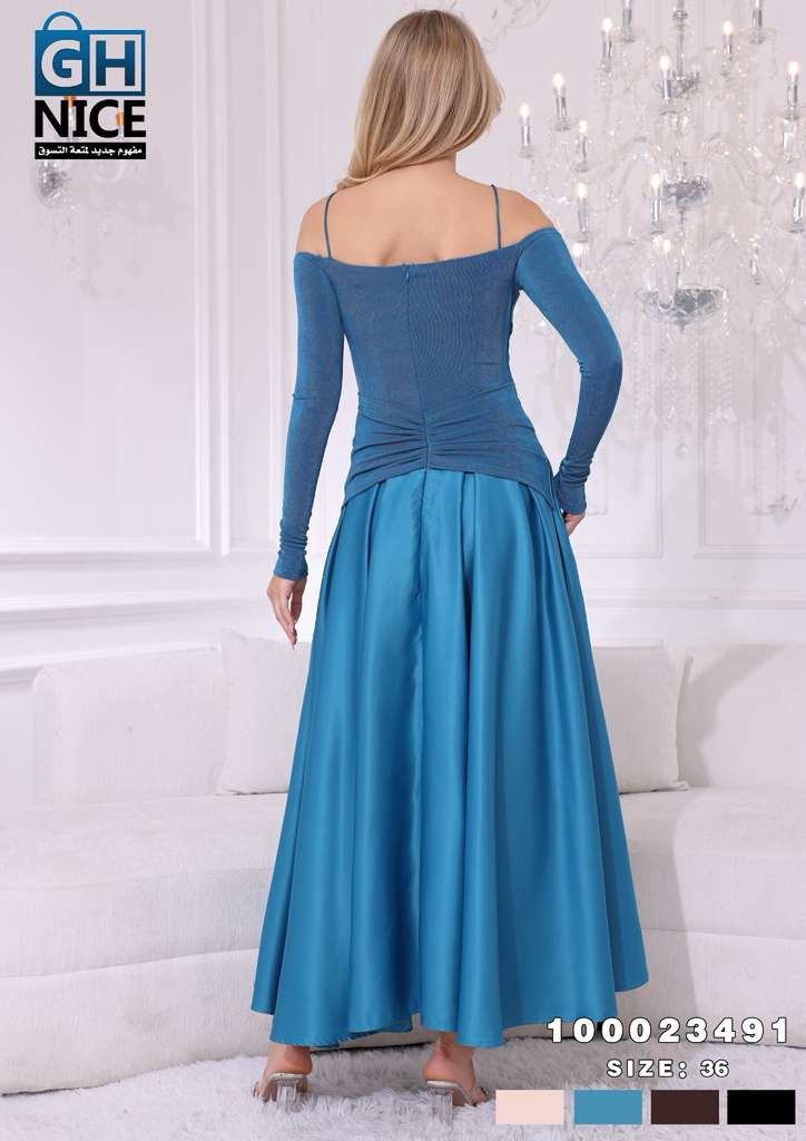 Off-Shoulder Ruched Maxi Dress with Statement Gold Detail