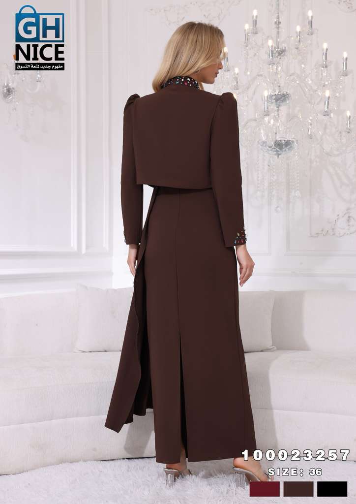 VERA Embellished Two-Piece Evening Maxi Dress Set