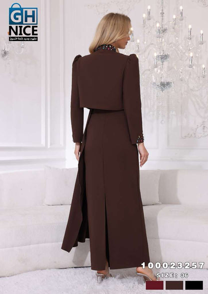 VERA Embellished Two-Piece Evening Maxi Dress Set