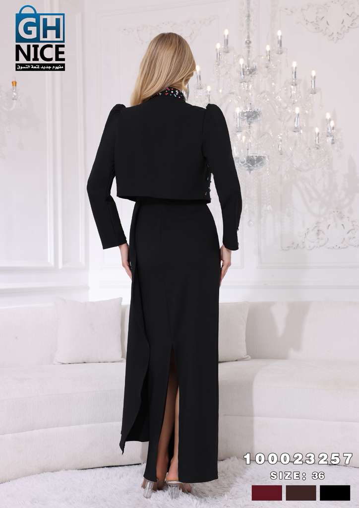 VERA Embellished Two-Piece Evening Maxi Dress Set
