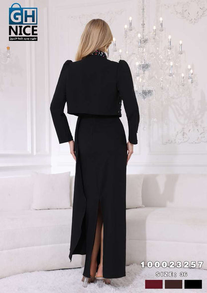 VERA Embellished Two-Piece Evening Maxi Dress Set