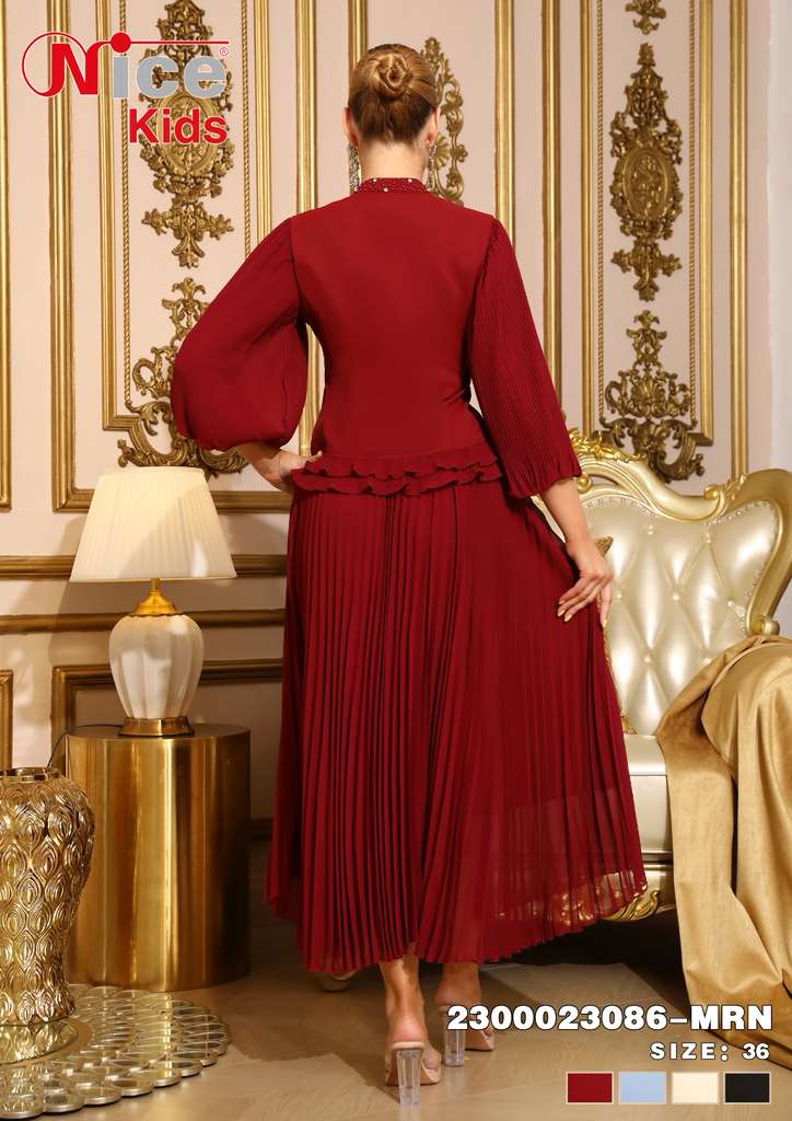 Vera Luxe Pleated Ruffle Midi Dress