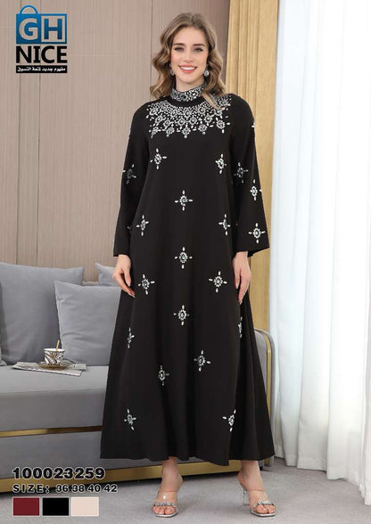 Royal Embellished High-Neck Maxi Dress