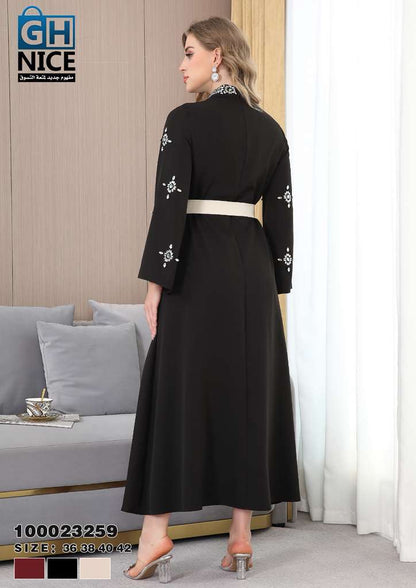 Royal Embellished High-Neck Maxi Dress