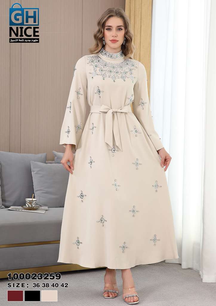 Royal Embellished High-Neck Maxi Dress