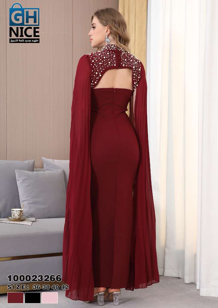 Luxury Strapless Evening Dress with Beaded Cape Detail