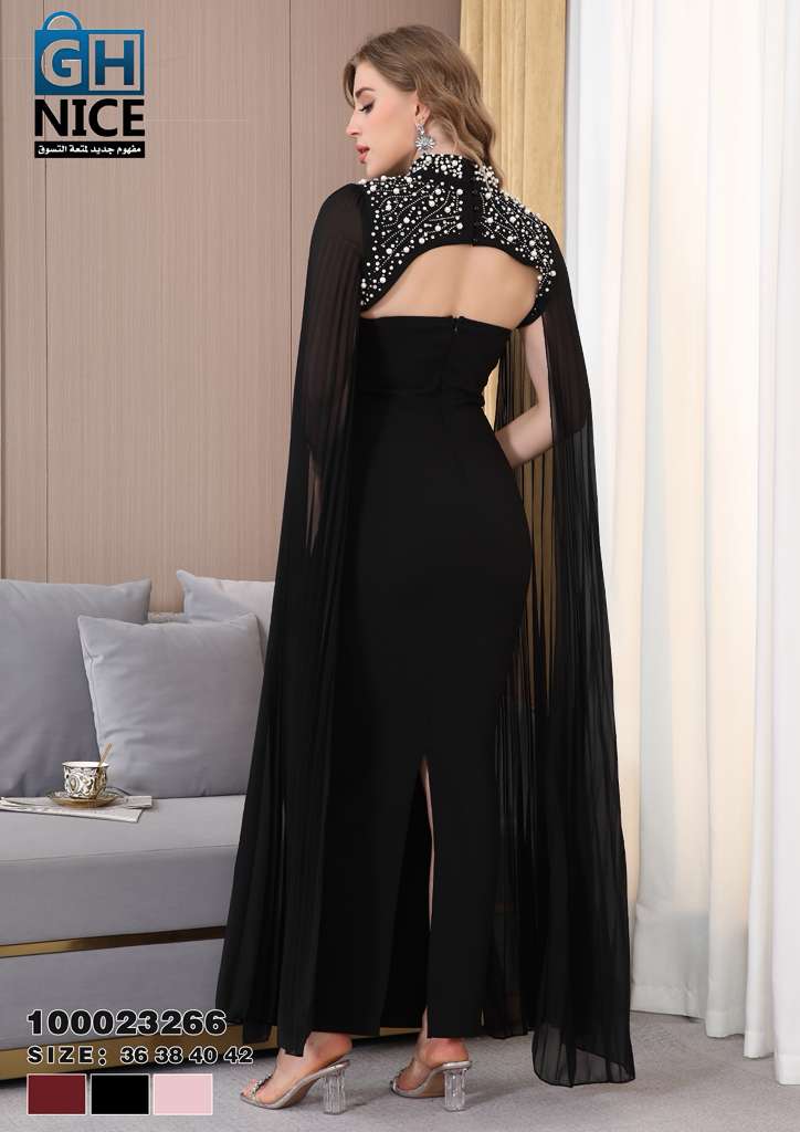 Luxury Strapless Evening Dress with Beaded Cape Detail