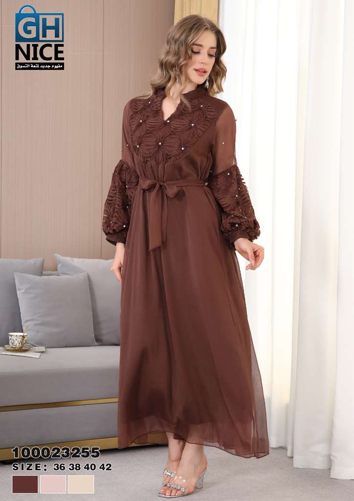 VERA Embroidered Belted Maxi Dress