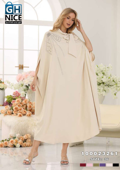 Luxury Embellished Bow-Detail Kaftan Maxi Dress